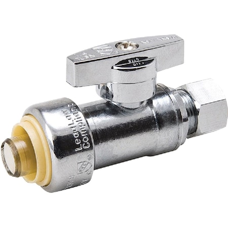 Proline 1/2 In. PF x 3/8 In. OD Brass Push Straight Valve 1191-932HC